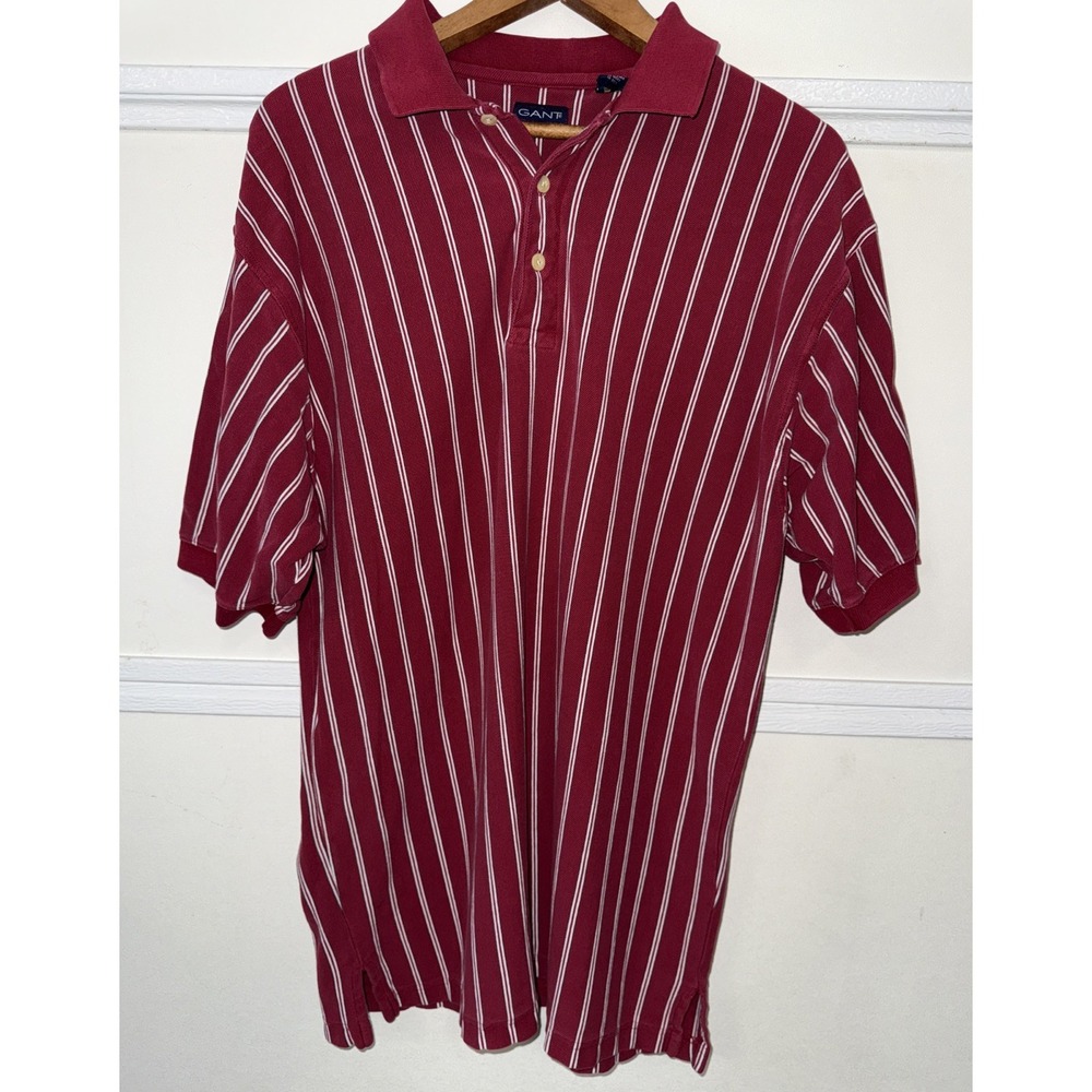 Gant Men's Vertical Striped Shirt Large Red White